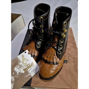 Dan Post TY MURRAY LEGEND,  Ostrich Print Lace-up Kids Boots S 6.5D NIB